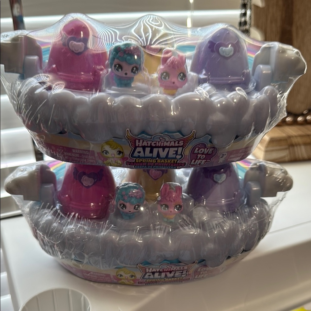 Hatchimals Alive Spring Basket Toy Set - Pink, Purple, Blue